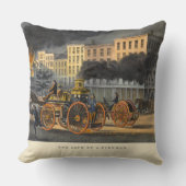 1860年代リトグラフヴィンテージの生活 クッション (正面)