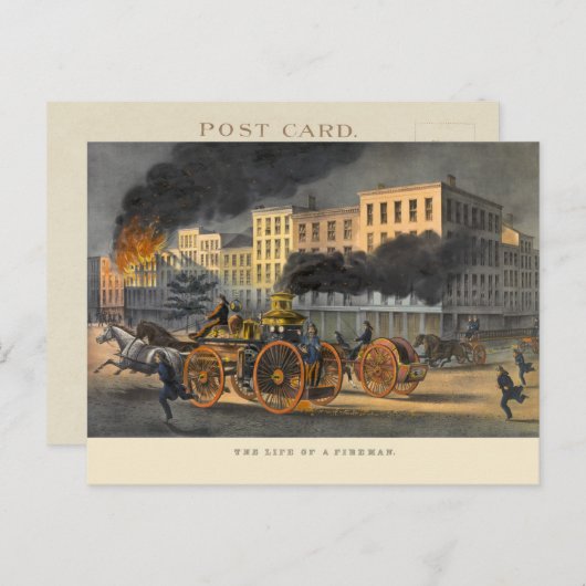 1860年代リトグラフヴィンテージの生活 ポストカード (正面/裏面)