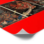 1860年頃の武士が悪霊と戦う ポスター (角)