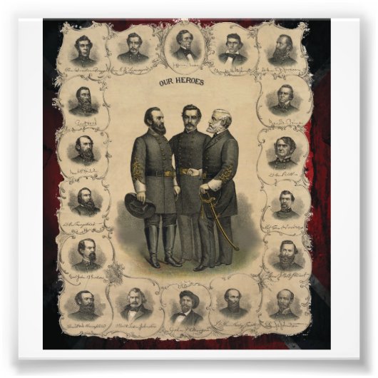 🎖️⚔️ 1860 Civil War Heroes USA South フォトプリント (正面)