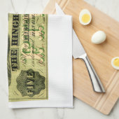 1860 Hingham Massachusetts 5ドル紙幣 キッチンタオル (四つ折り)