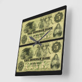 1860 Hingham Massachusetts 5ドル紙幣 スクエア壁時計 (傾斜)