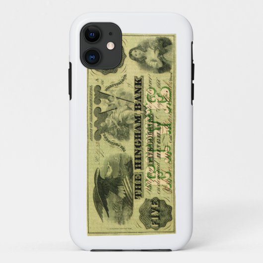 1860 Hingham Massachusetts 5ドル紙幣 Case-Mate iPhoneケース (裏面)