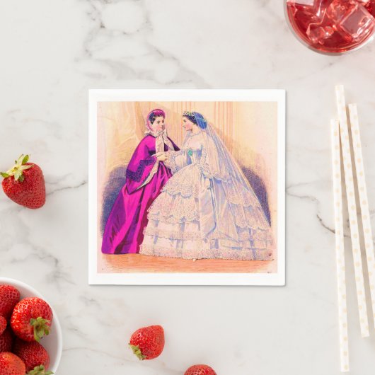 1861フランスのファッション結婚ガウン スタンダードカクテルナプキン (インサイチュ)