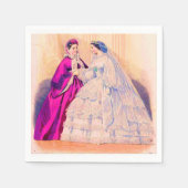 1861フランスのファッション結婚ガウン スタンダードカクテルナプキン (正面)