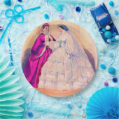 1861フランスのファッション結婚ガウン ペーパープレート (パーティー)