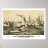 1862年の鉄の軍艦同士の最初の戦い ポスター (正面)