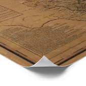 1862年テキサス州の地図 ポスター (角)