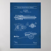 1862米国特許36836 - Gatling Gun ポスター (正面)