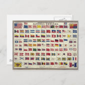 1863年のヴィンテージ国旗チャート - 1863年に作成 ポストカード (正面/裏面)