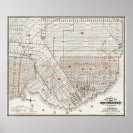 1863年 サンフランシスコ 鉄道地図 ビンテージ デザイン ポスター