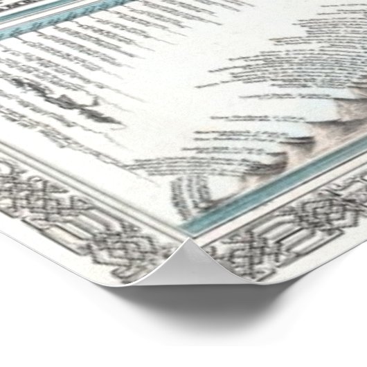 1864ジョンソンの世界の山と川の地図 ポスター (角)