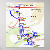 1864年のアメリカ南北戦争アトランタ運動 ポスター (正面)