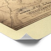 1864年の内戦マップ軍団の動きチャタヌーガ， TN ポスター (角)