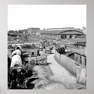 1864鉄道デポアトランタプリント ポスター