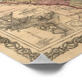 1865サウスカロライナの地図 ポスター (角)