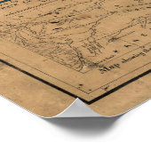 1865モンタナの地図 ポスター (角)