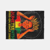 1865年から自由 Juneteenth 黒人女性の誇り フリースブランケット (正面(横))