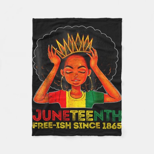 1865年から自由 Juneteenth 黒人女性の誇り フリースブランケット (正面)