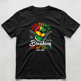 1865年から鎖を断ち切るジューンティーンス・ブラック Tシャツ