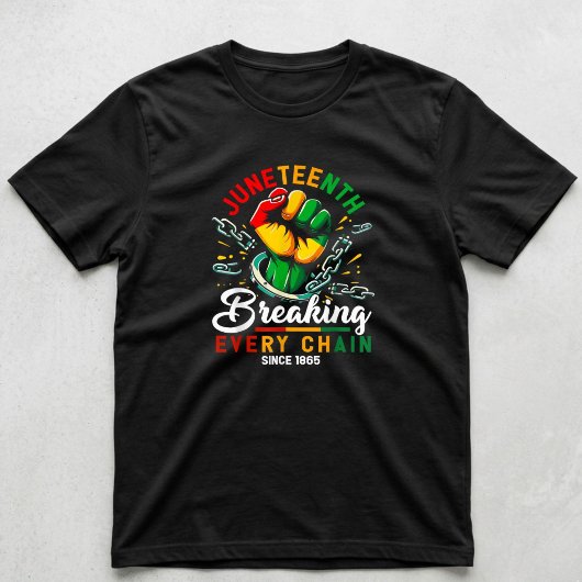 1865年から鎖を断ち切るジューンティーンス・ブラック Tシャツ