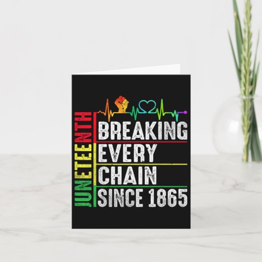 1865年から鎖を断ち切る Juneteenth 黒人 カード (正面)