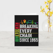 1865年から鎖を断ち切る Juneteenth 黒人 カード (黄色い花)