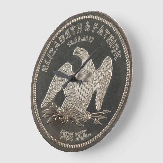 1865年に銀と結婚命名された ラージ壁時計 (傾斜)