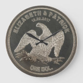 1865年に銀と結婚命名された ラージ壁時計 (正面)