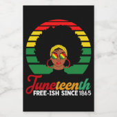 1865年の十二月以来の黒い自由フリーIsh ワインラベル (シングルラベル)