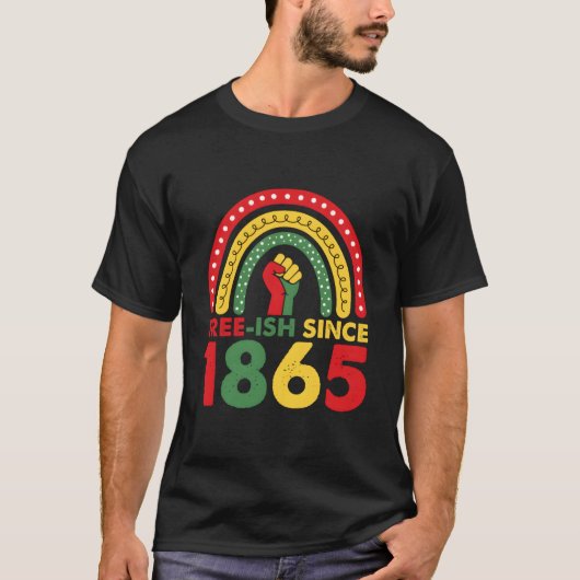 1865年より自由 Junenth 2023 レインボー Tシャツ (正面)