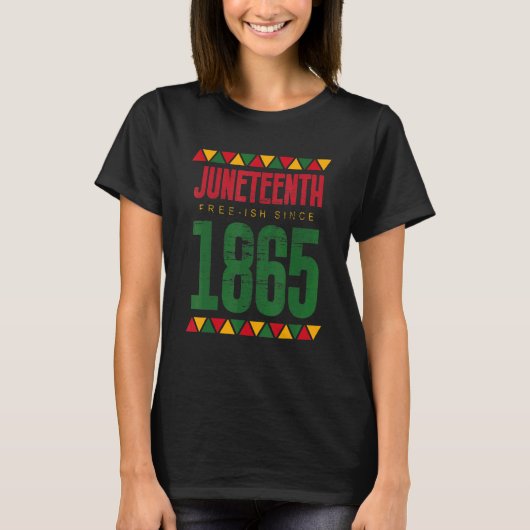1865年以来のジュネグ無料Ishブラックプライド Tシャツ (正面)