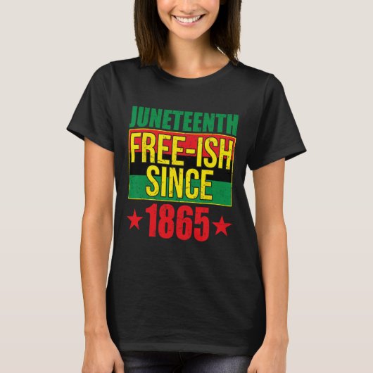 1865年以来の自由な歴史アフロアメリカン Tシャツ (正面)
