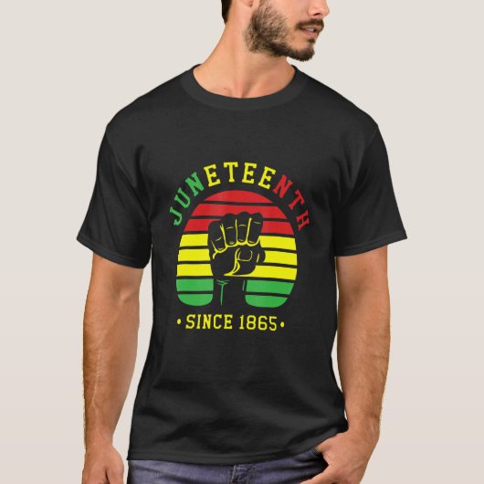 1865年以来の自由の日ジュネーブ18 Black African Am Tシャツ (正面)