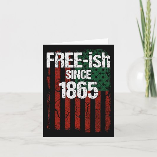 1865年以来の自由 – 日 – 10月11日旗ブラックPr カード (正面)