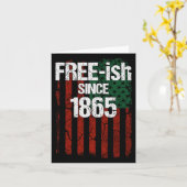 1865年以来の自由 – 日 – 10月11日旗ブラックPr カード (黄色い花)