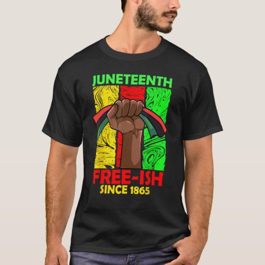 1865年以来の12月フリーイッシュ黒拳パンアフリ Tシャツ (正面)