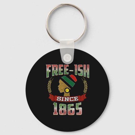 1865年以来自由 Juneteenth ブラックプライド キーホルダー (正面)