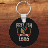 1865年以来自由 Juneteenth ブラックプライド キーホルダー (正面)