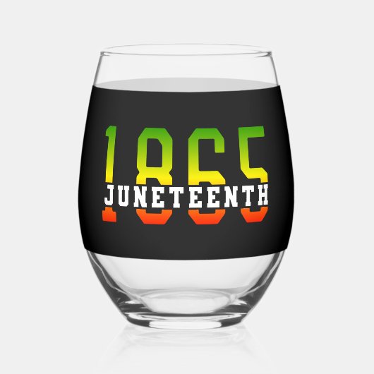 1865年祝十月黒自由 ステムなしワイングラス (正面)