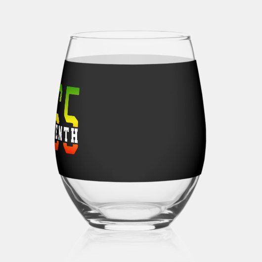 1865年祝十月黒自由 ステムなしワイングラス (左)