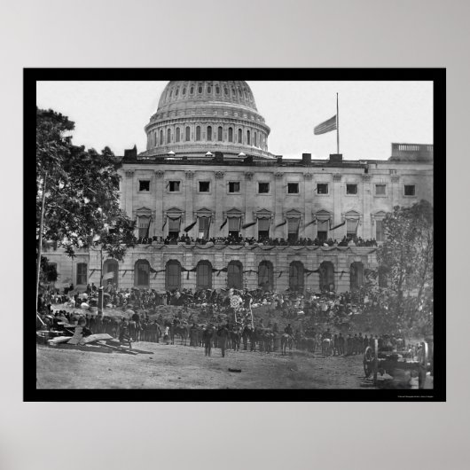 1865年米国議会議事堂による陸軍レビュー ポスター (正面)