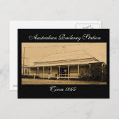 1865年頃のオーストラリア鉄道駅 – 葉書 ポストカード (正面/裏面)