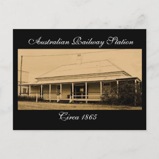 1865年頃のオーストラリア鉄道駅 – 葉書 ポストカード