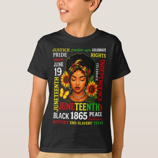 1865年黒人の自由を祝うジューンティーシスシャツ B Tシャツ (正面)