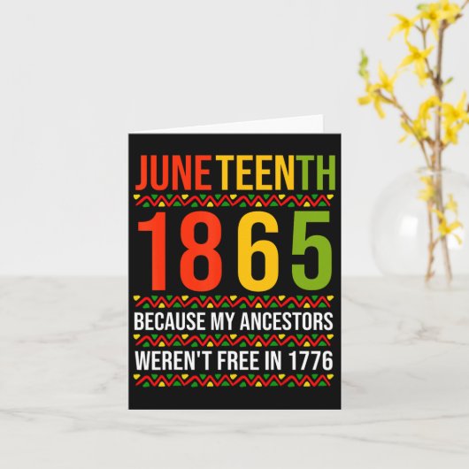 1865年12月の私の先祖は自由ではなかったからだ カード (黄色い花)