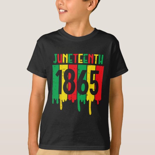 1865年6月のドリップアフリカ系アメリカ人男性の女性キ Tシャツ (正面)