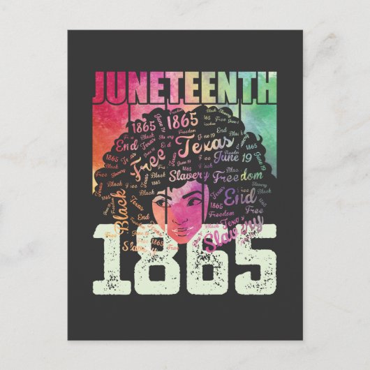 1865年6月アフリカ系アメリカ人の黒い自由 インビテーションポストカード (正面)