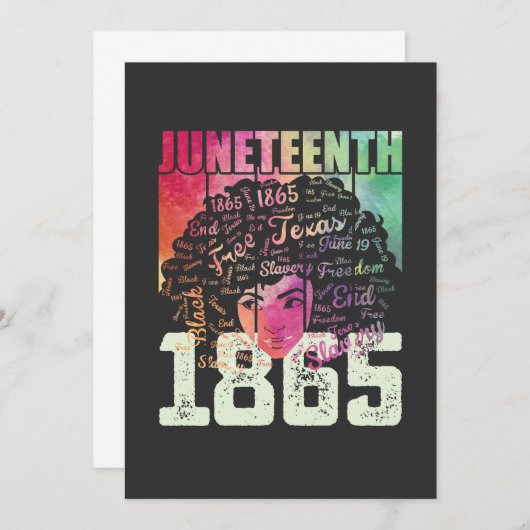 1865年6月アフリカ系アメリカ人の黒い自由 招待状 (正面/裏面)