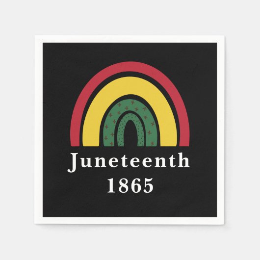 1865年6月アフリカ系アメリカ人の黒人史 スタンダードカクテルナプキン (正面)